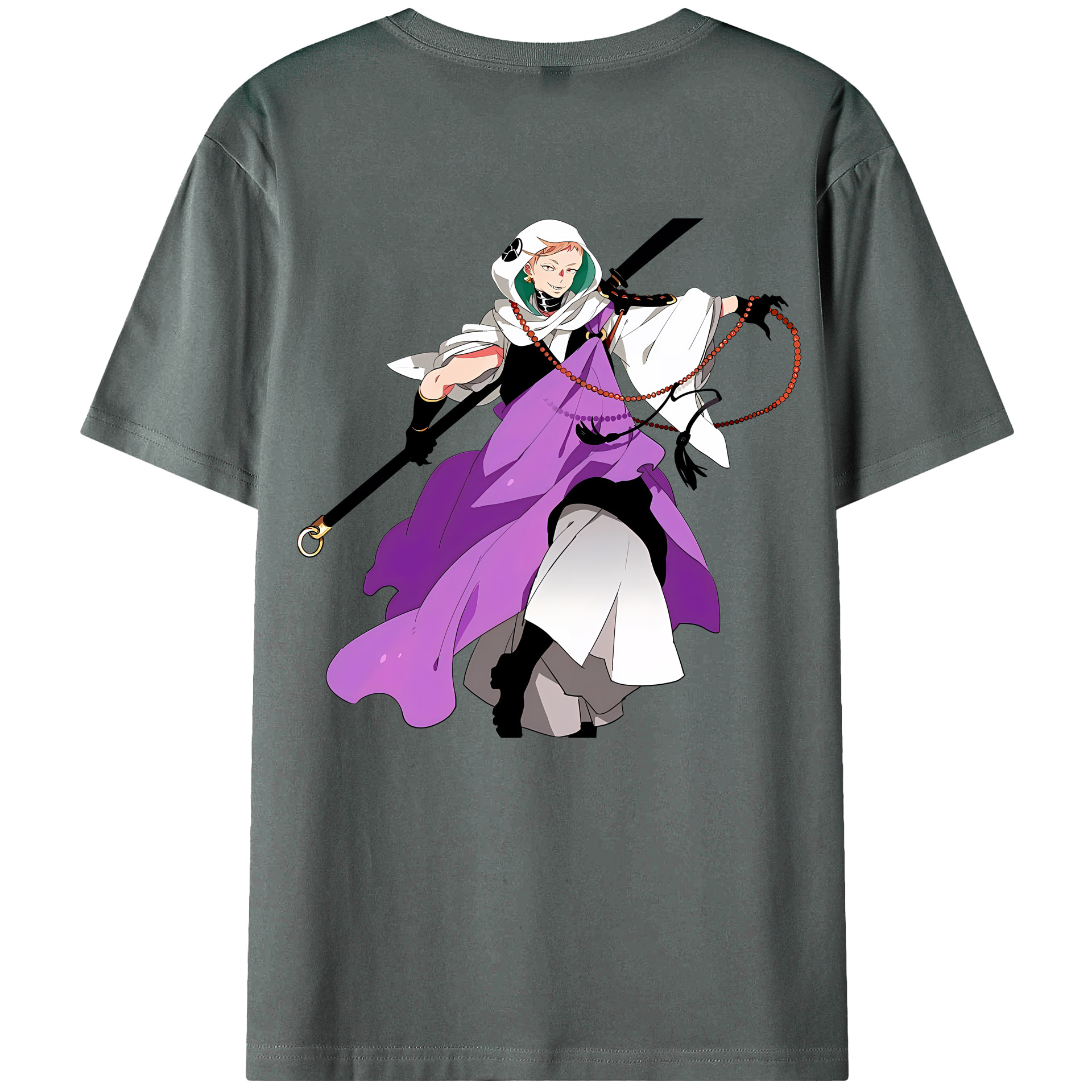 （画像用） 刀剣乱舞 Touken Ranbu 綿100％ メンズ半袖Tシャツ（バックプリント） 通気性